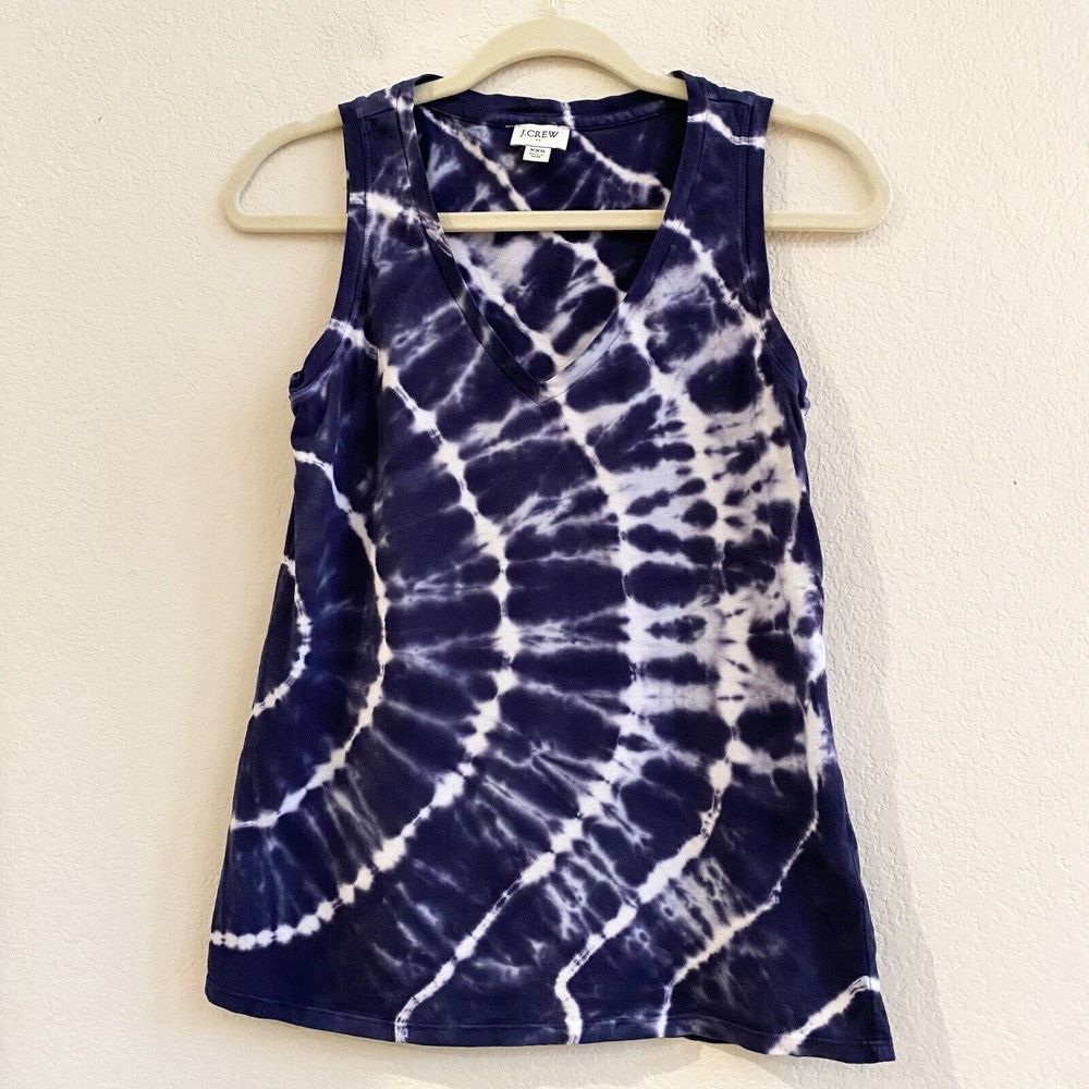 J. Crew Factory Women's Tie Dyed Tank - Navy - XXS 100% Cotton